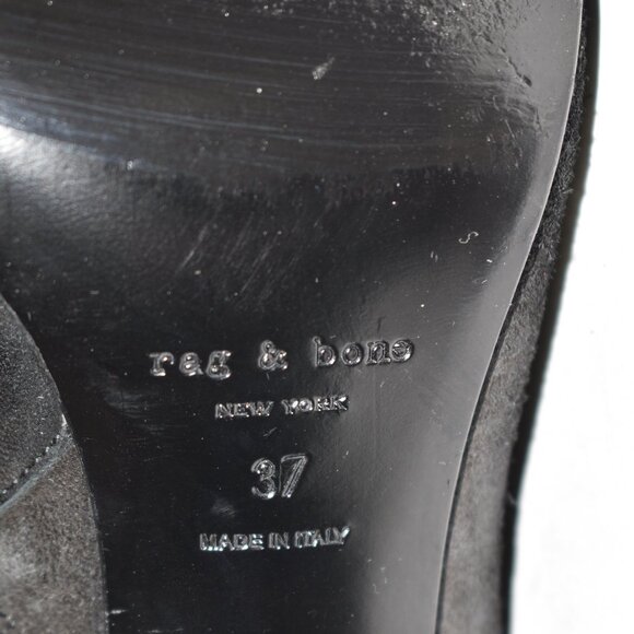 $550 RAG & BONE BEHA BOOTIES BLACK MIX LEATHER SUEDE POINTY HEEL 37  (DC9.5) - Picture 7 of 7